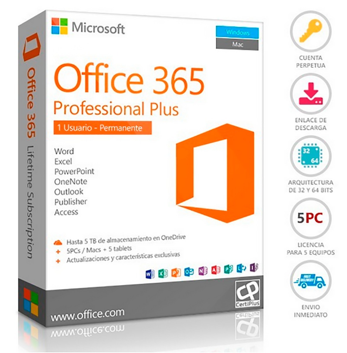 Office 365 Licencia Original Para 5 Pc, Mac O Tablet | Tienda Online de  Licencias de Software Originales en Peru